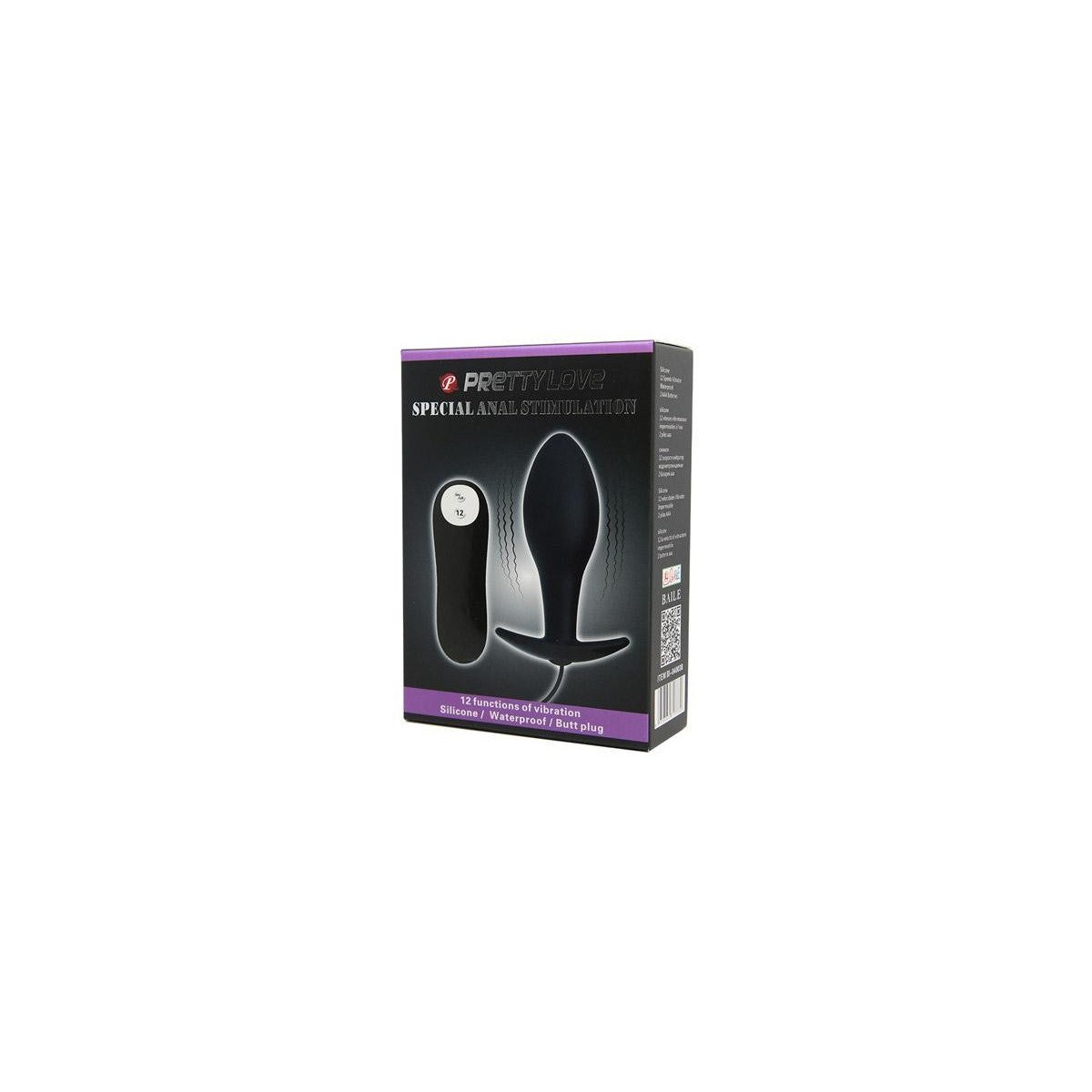 Plug anal preto vibrante
