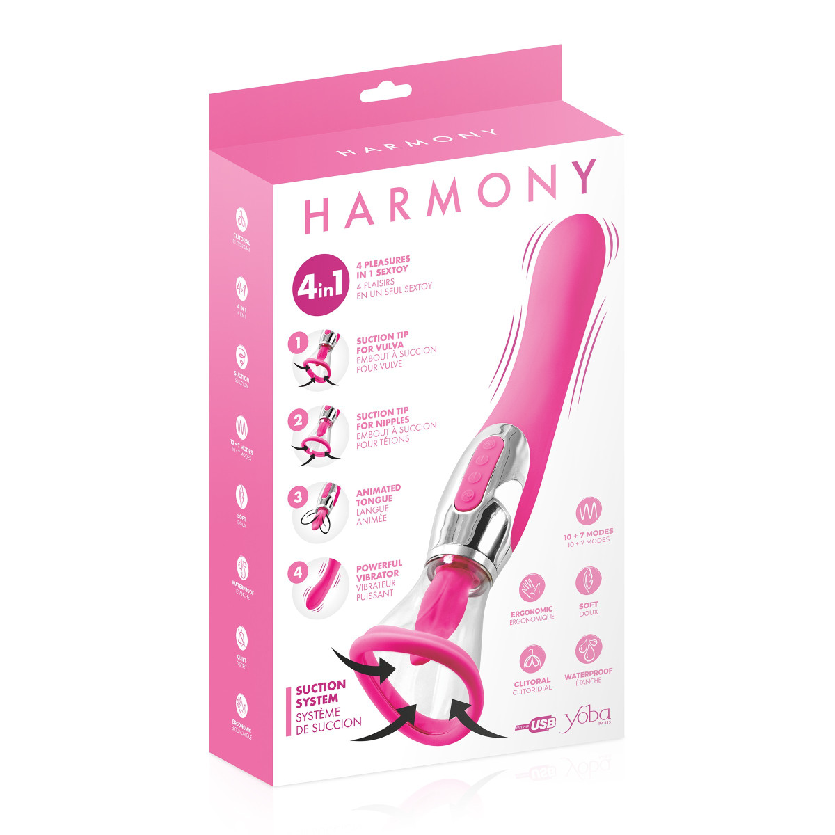 Vibromasseur 4 en 1 Harmony Fushia