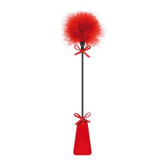 Cravache paddle pompon red