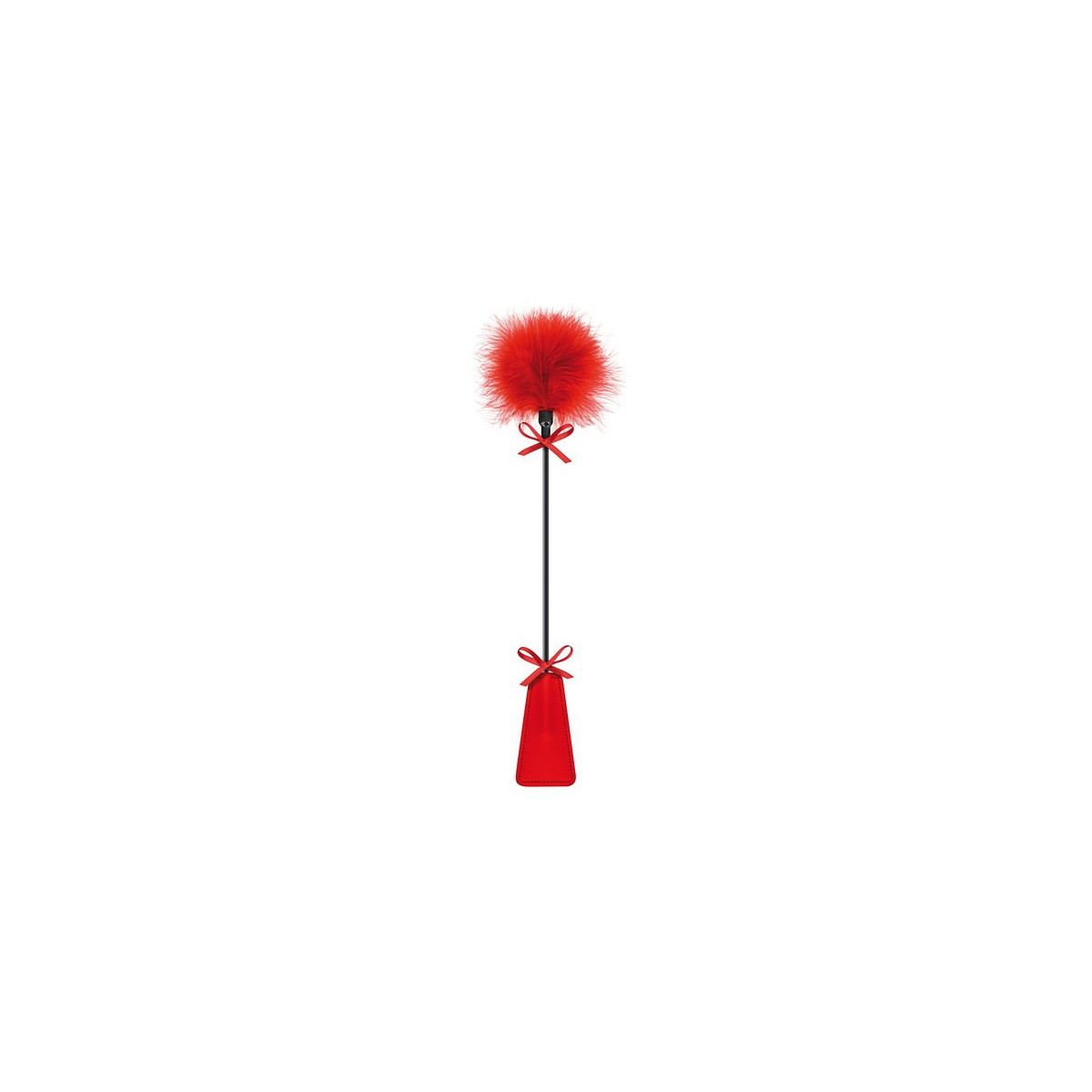 Cravache paddle pompon rouge