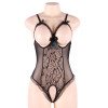Body noir seins nus entre-jambes ouvert TU Noir