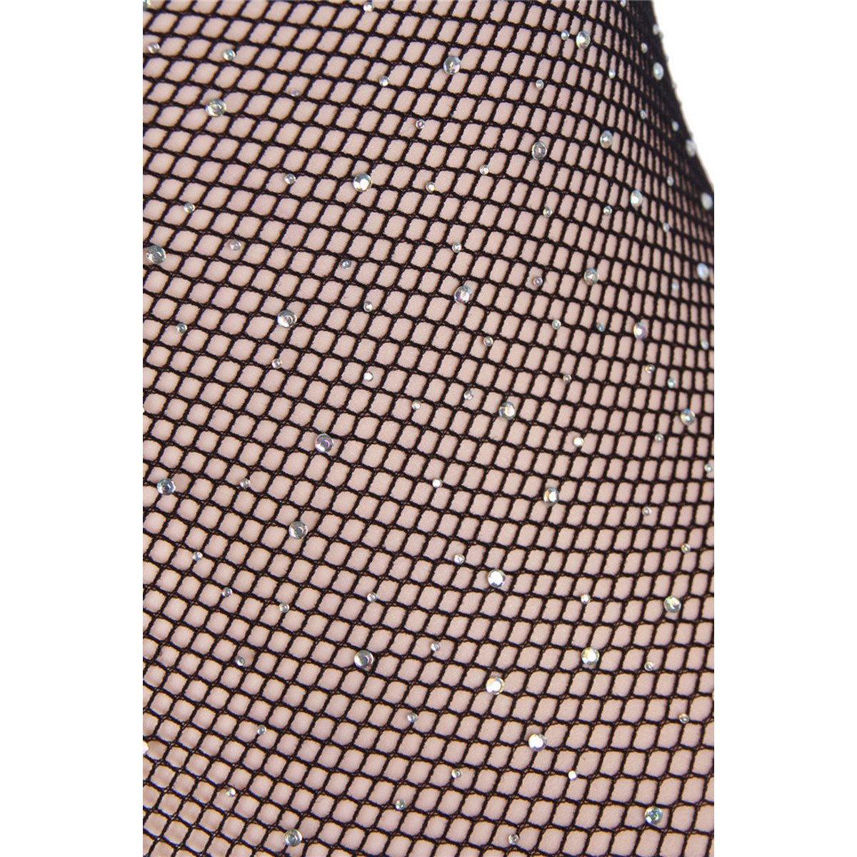 Sexy black mesh body with rhinestones