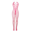 Bodystocking résille fuchsia poitrine ajourée
