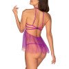 Nuisette courte volante seins nus et string