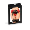 Garter belt red black mesh and lace