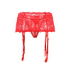 Red lace garter belt and thong