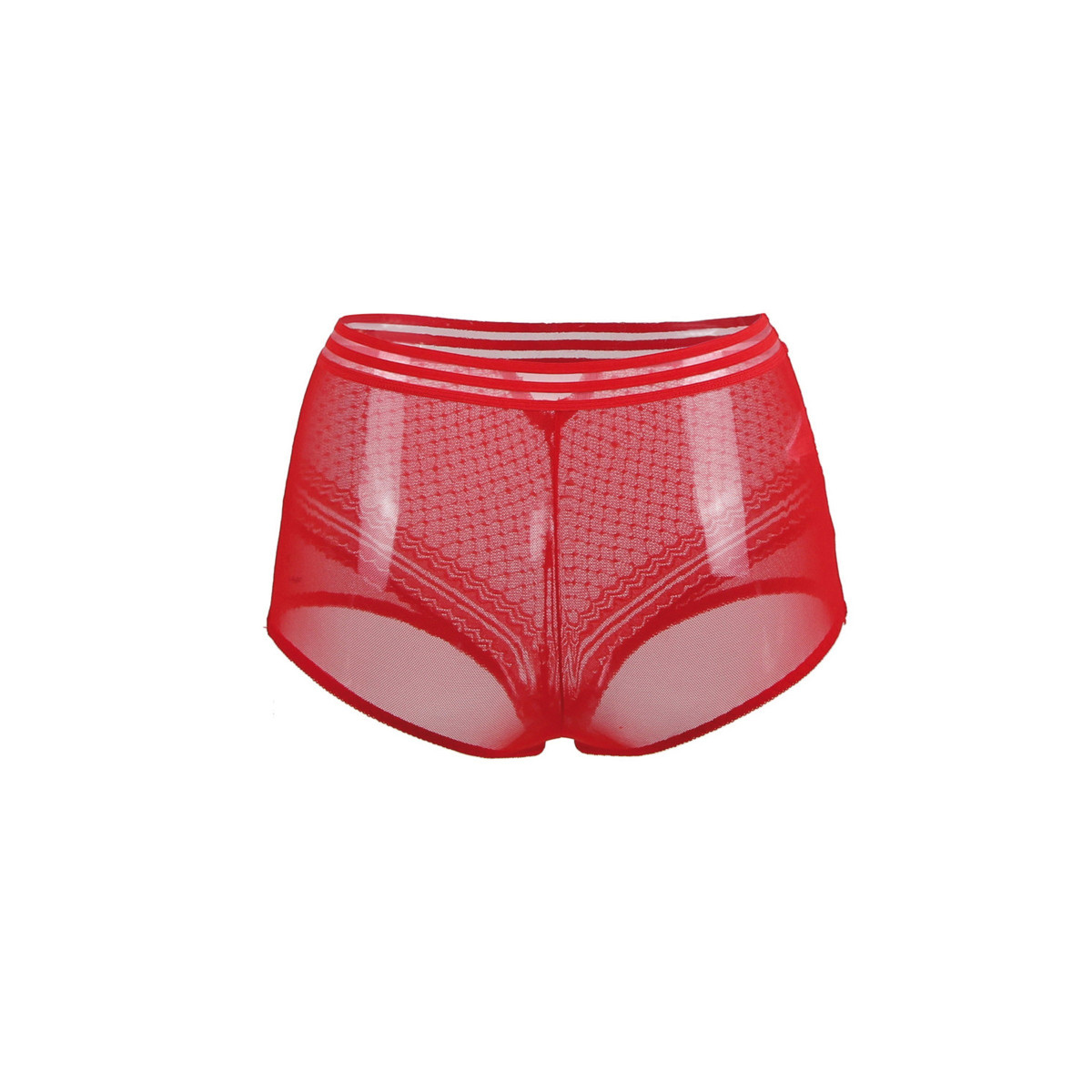 Culotte haute rouge sexy fine maille