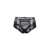 High waist black tanga with lacing