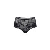 High waist black tanga with lacing