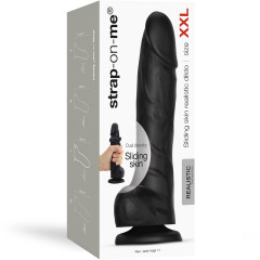 Sliding Skin Realistic Dildo Black - Xxl