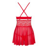 838-Bab-3 Babydoll - Vermelho