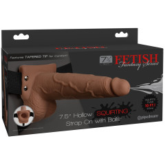 Cinto oco dildo bronzeado que ejacula Ff - 19 Cm